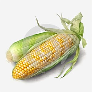 Sweet Corn white background realism