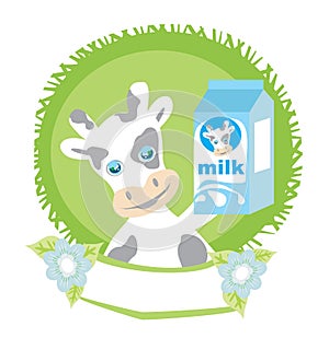 Sweet cow with milk
