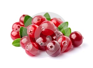Sweet cranberries isolated on white backgrounds.
