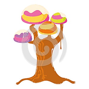 Sweet and cream tree Candy icon Vector