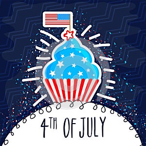 Sweet cupcake for 4th of July celebration.