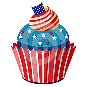 sweet cupcake decorated for usa independence day