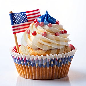 sweet cupcake decorated for usa independence day