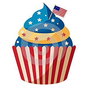 sweet cupcake decorated for usa independence day