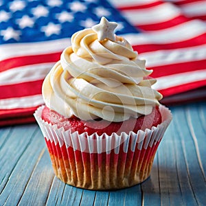 sweet cupcake decorated for usa independence day