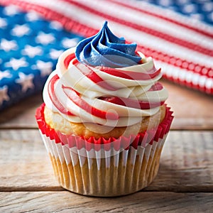sweet cupcake decorated for usa independence day