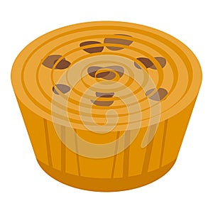 Sweet cupcake icon isometric vector. Portuguese cuisine photo