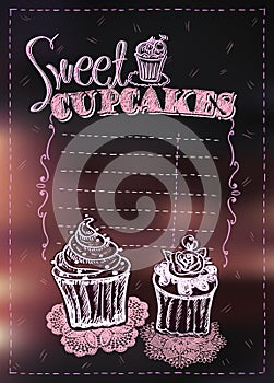 Sweet cupcakes menu list