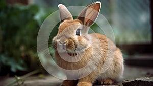 Sweet cute baby bunny. Generative AI