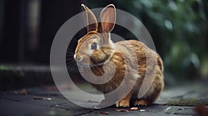 Sweet cute baby bunny. Generative AI