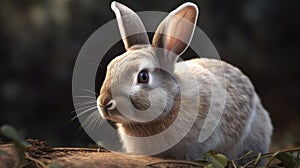 Sweet cute baby bunny. Generative AI