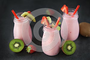 Sweet and delicious strawberry milkshake