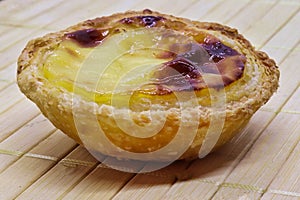 sweet delight of pastel de belen or nata portuguese photo