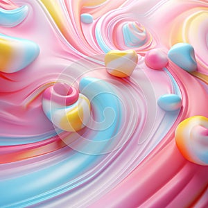 Sweet Delights, Candy Pastel Abstract Background