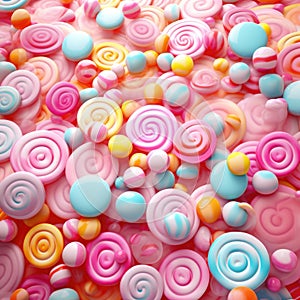 Sweet Delights, Candy Pastel Abstract Background