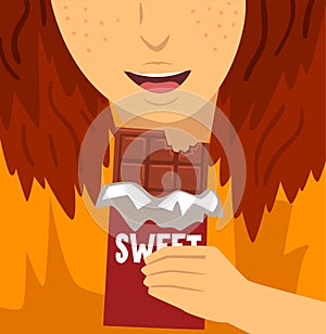 Sweet dependence, bad habit and addiction of modern society vector Illustration