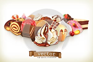 Sweet dessert with chocolate