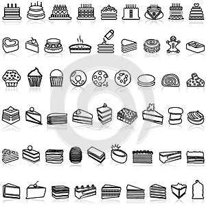 Sweet dessert icons.