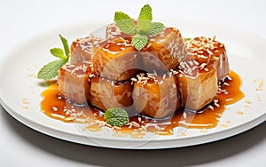 Sweet dish Qulfi on the white background -Generative Ai