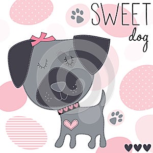 Sweet dog vector illustration