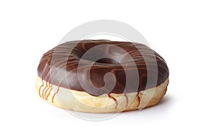 Sweet donuts with chocolate icing isolated on a white