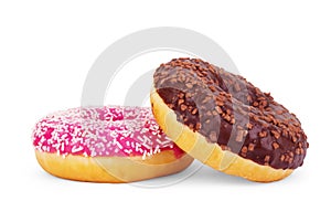 Sweet donuts isolated on white