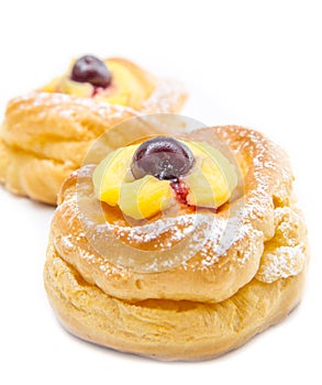 Sweet donuts isolated on white background