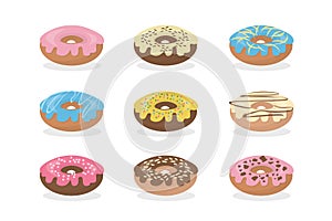 Sweet donuts set.