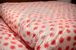 Sweet Dreams on Candy Cane Patterned Bed Sheets.AI Generated