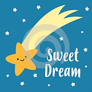 Sweet dreams. Cute sleeping star