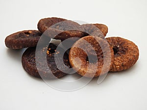 Sweet dry fig fruit isolated white background