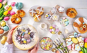 Sweet Easter brunch background