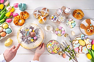 Sweet Easter brunch background