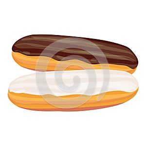 Sweet eclairs icon cartoon vector. Food dessert