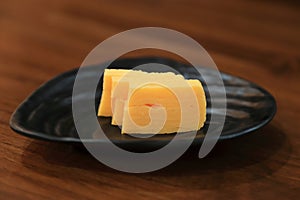 Sweet egg sushi or Tamago Yaki, Traditional Japaneses recipe