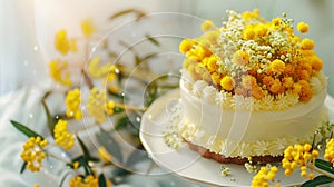 Sweet Elegance: Mimosa Cake for Women\'s Day, Union of Taste and Refinement