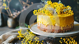Sweet Elegance: Mimosa Cake for Women\'s Day, Union of Taste and Refinement photo