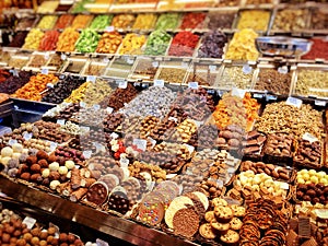 Sweet exposure in the Las Rambla market in Barcelona