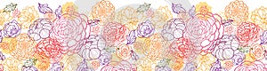 Sweet flowers horizontal seamless pattern