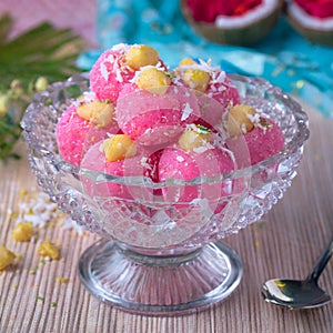 Sweet food Coconut Rasgulla