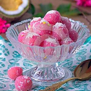 Sweet food Coconut Rasgulla