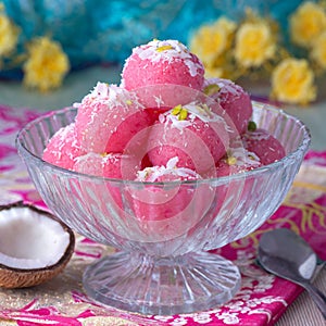 Sweet food Coconut Rasgulla