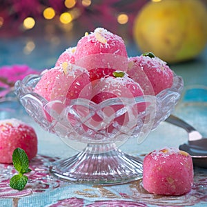 Sweet food Coconut Rasgulla