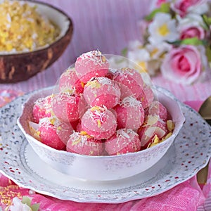 Sweet food Coconut Rasgulla