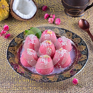 Sweet food Coconut Rasgulla