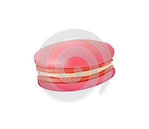 Sweet food, makaroon 3D icon. Cake, panna cotta, donut, candy. Macaron sweet candy realistic illustration french macaron