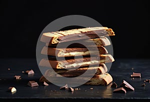 sweet food placed on a table chocolate cubes