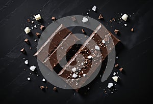 sweet food placed on a table chocolate cubes