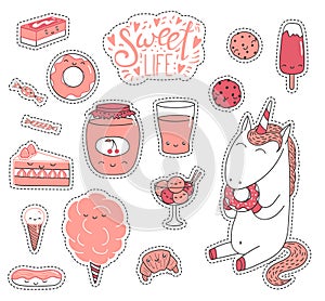 Sweet food stickers