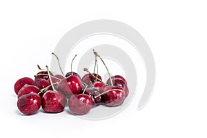Sweet fresh cherry isolated on white background